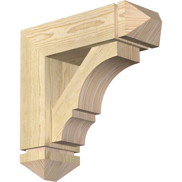 Ekena Millwork Balboa Arts and Crafts Rough Sawn Bracket w/ Offset Brace, Douglas Fir, 6"W x 18"D x 18"H BKT0604X18X18BOA03RDF - main